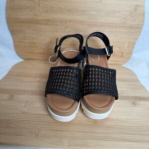 Universal Thread Black Woven Platform Wedge Sandals Size 6 - Black Alba Sandal